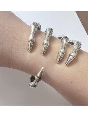 Hinged skeleton  bracelet Silver Tone NWOT